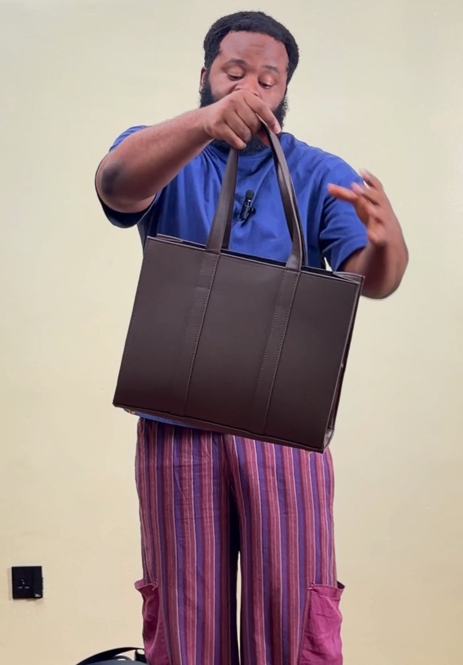 ZEDEK JUMBO TOTE BAG IN BROWN