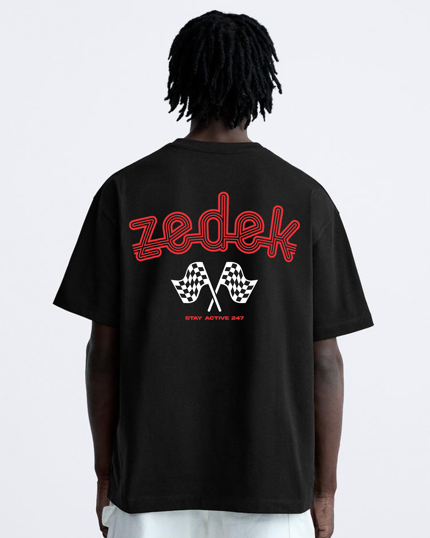 Zedek studio racing tee in black