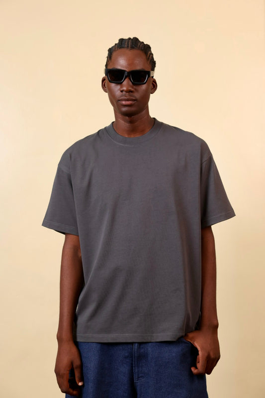 Zedek 300gsm Plain tee in GREY