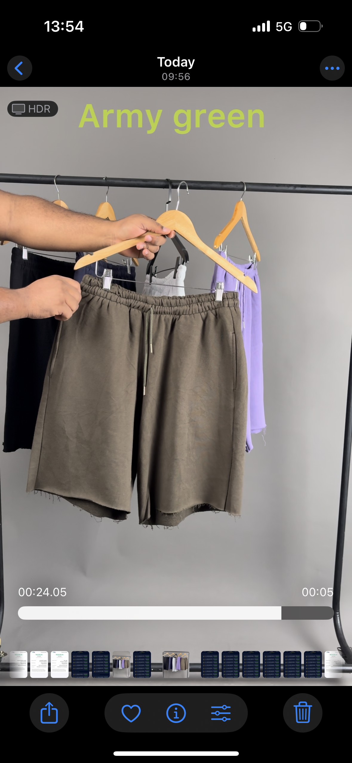 Baseless short in army green