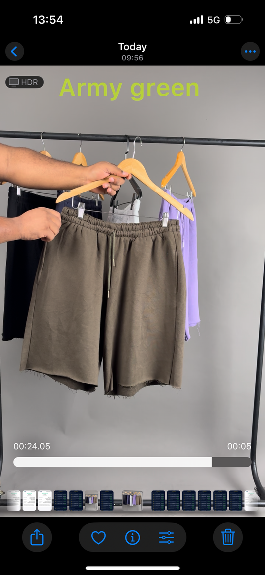 Baseless short in army green