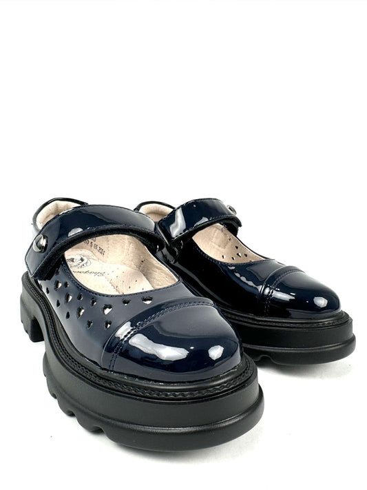 Kids school shoe in blue 0178