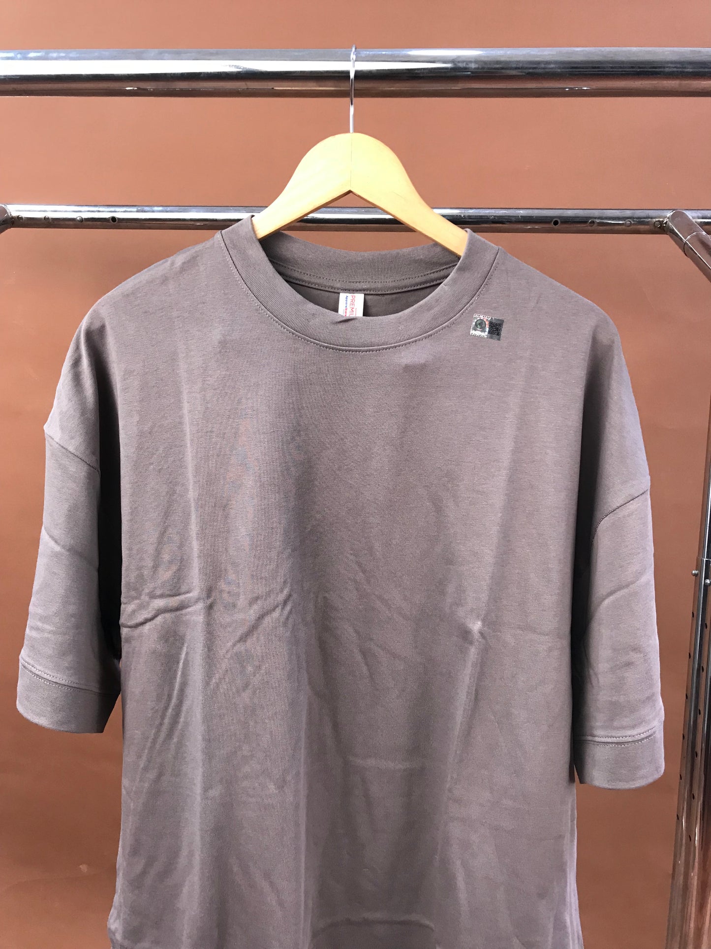 280gsm ripped oversized plain tee in grey