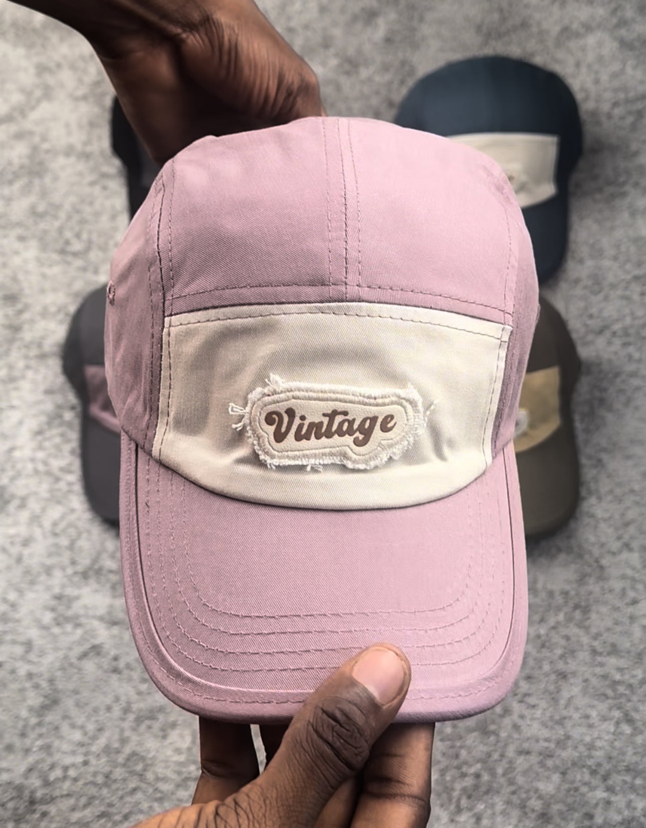 Vintage panel cap in various colour way