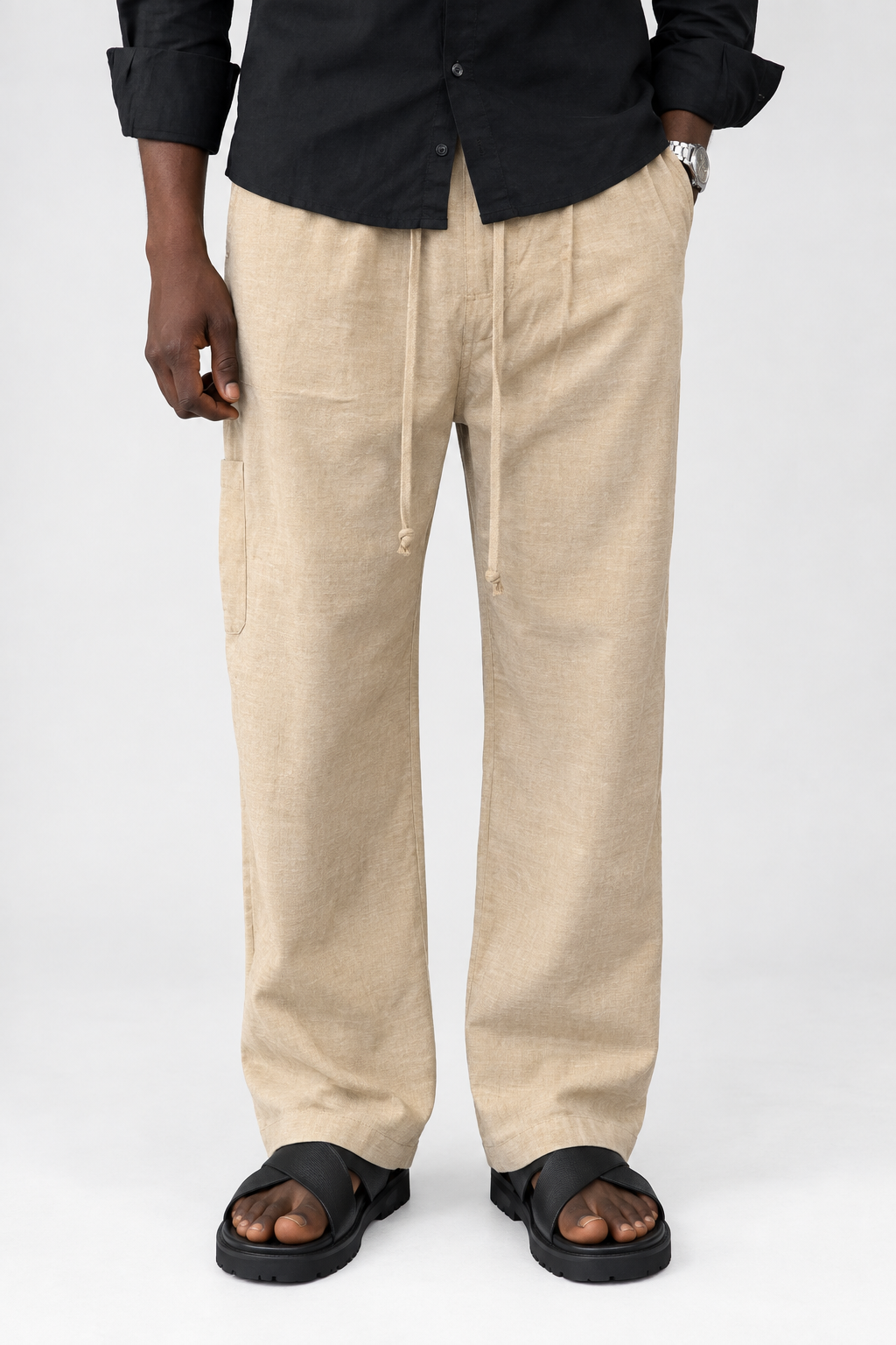 ZEDEK LINEN COMBAT IN BEIGE