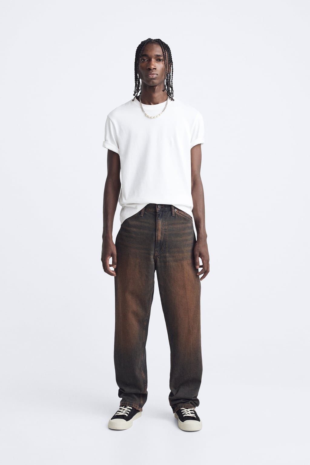 Zara OVERDYED STRAIGHT FIT JEANS