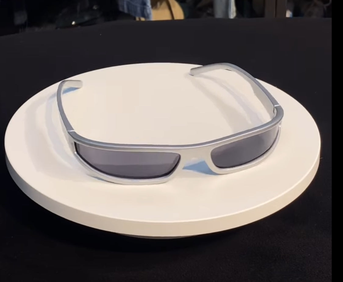 NARROW Y2K GLASSES silver and black lens