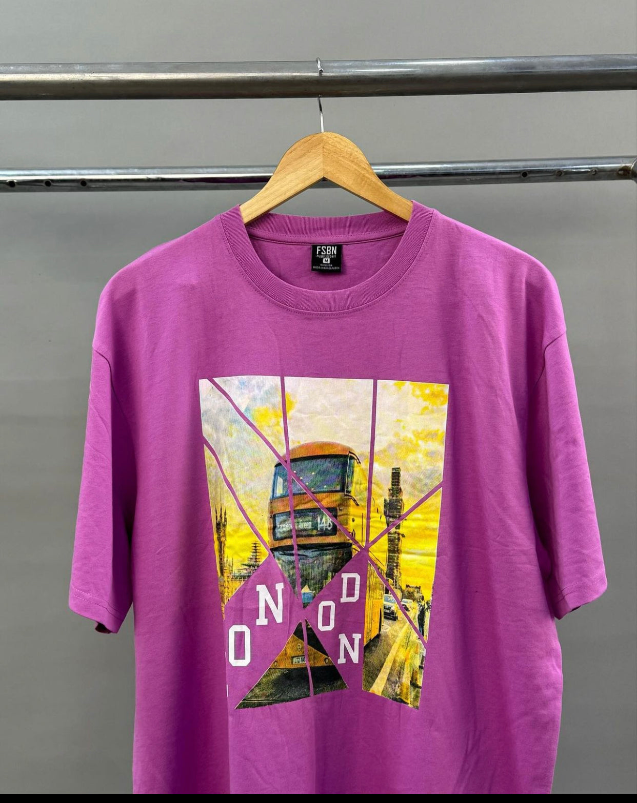 Fsbn London oversized tee in deep pink