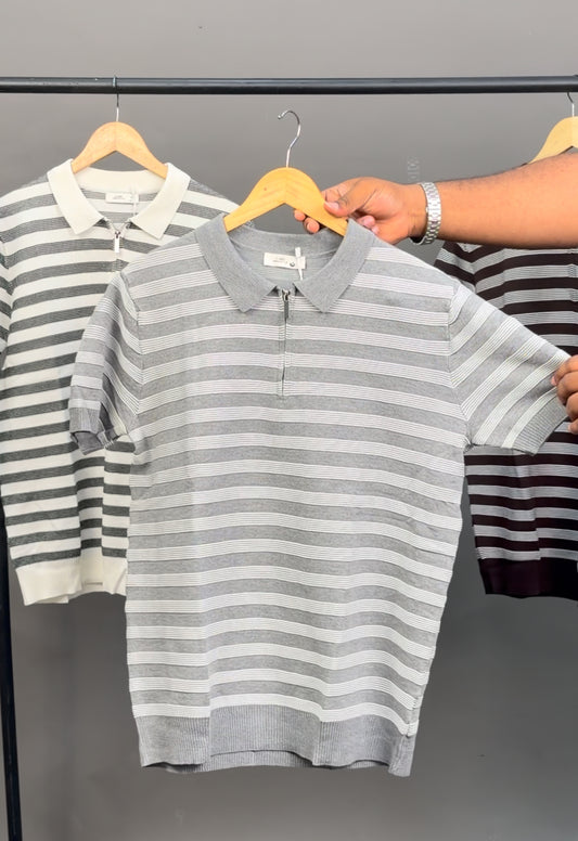 Kittened polo tee grey