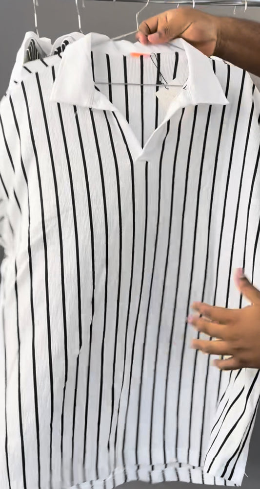 Twenty shirt striped in white & black colour