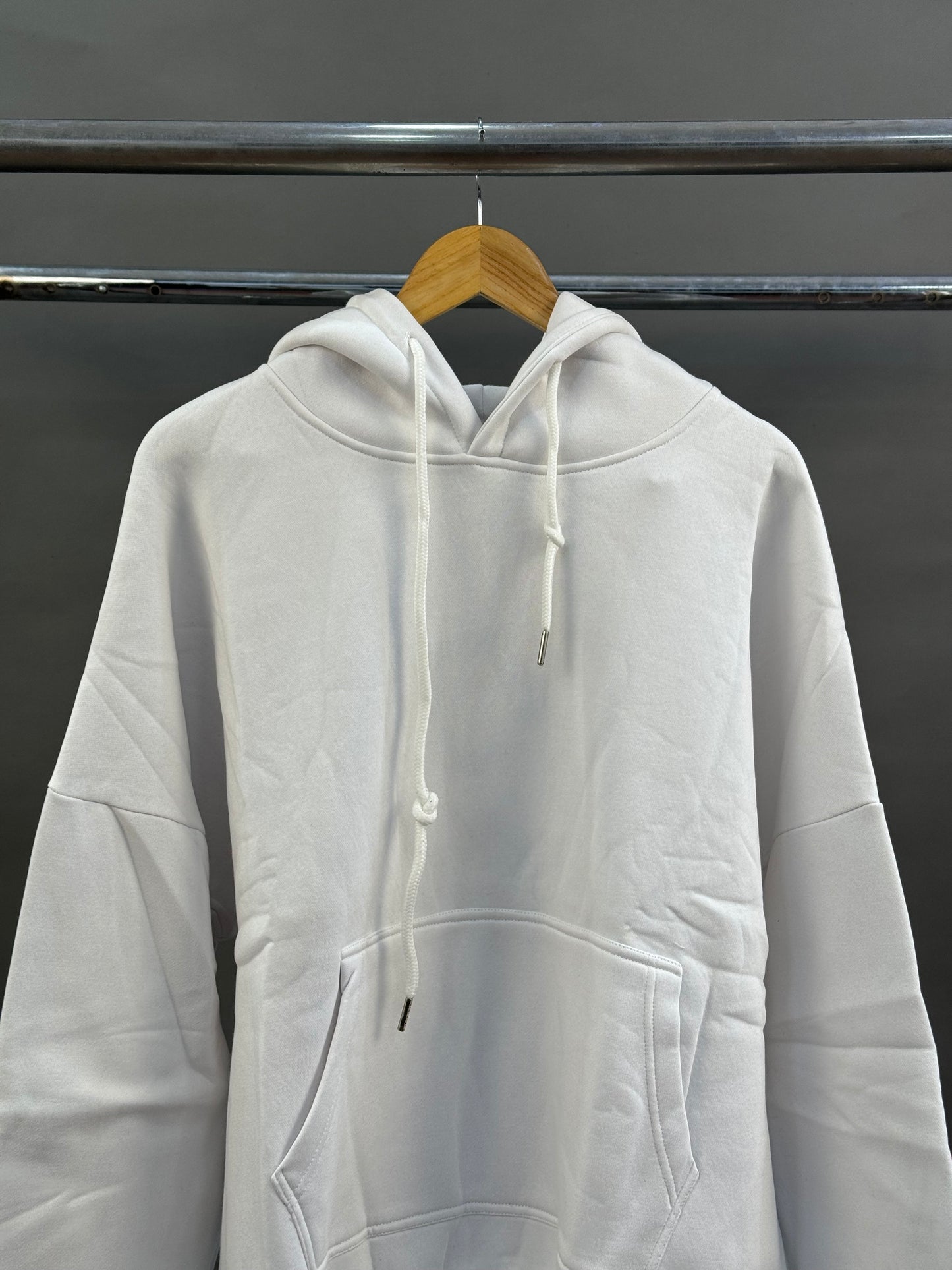 Heavy weight plain hoodies in white