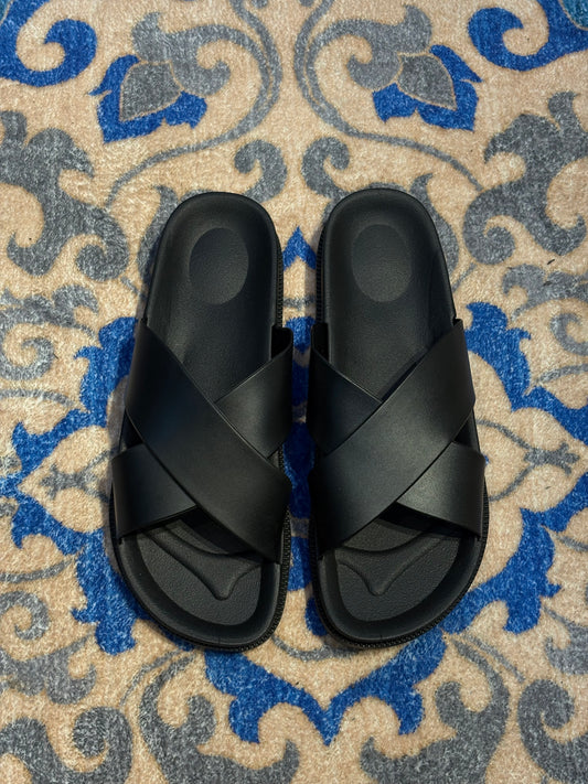 ZEDEK RUBBERIZED CRISS CROSS SLIDES