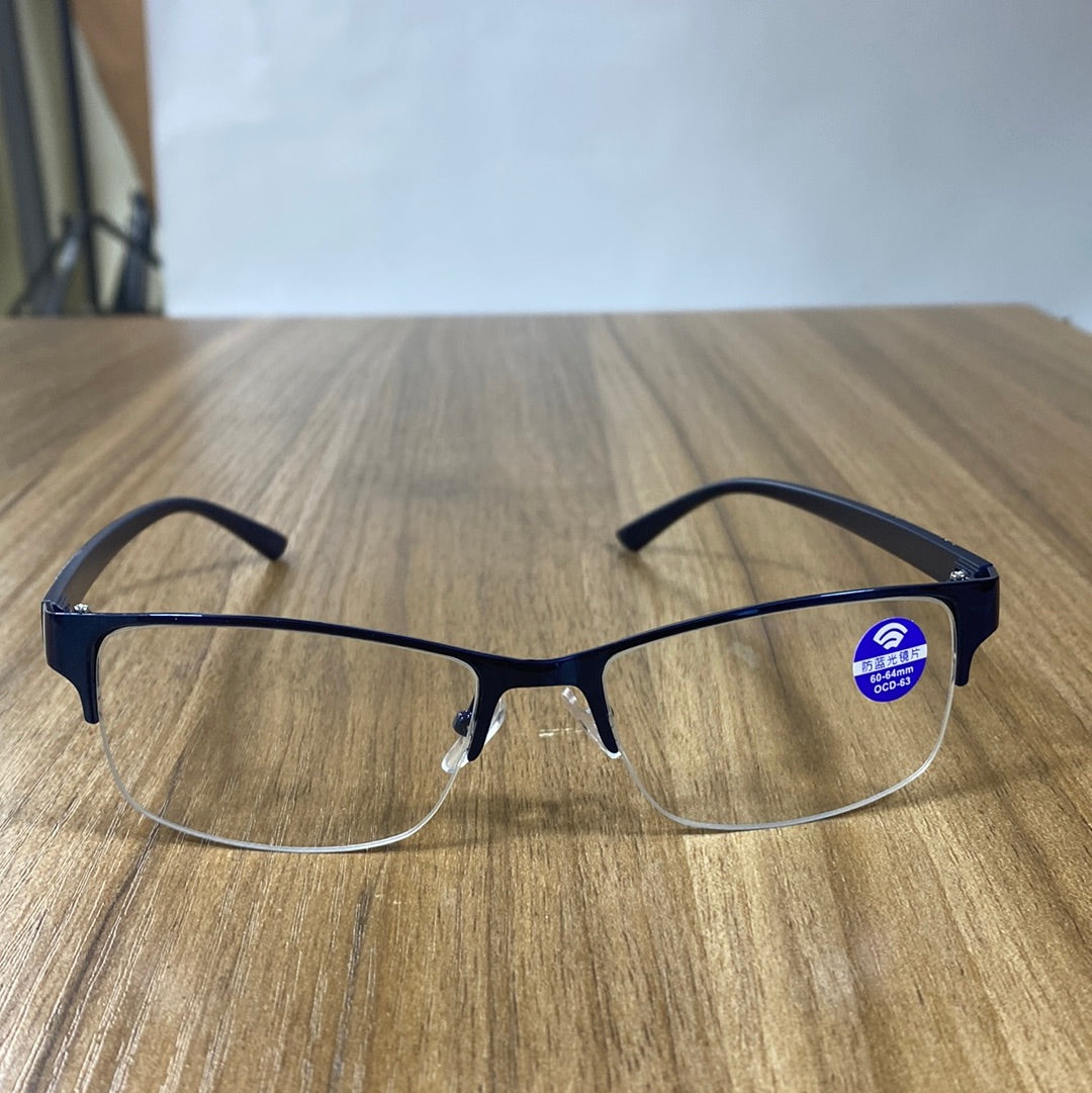 Optical half frame glasses in. blue