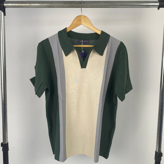 knitted polo shirt in green