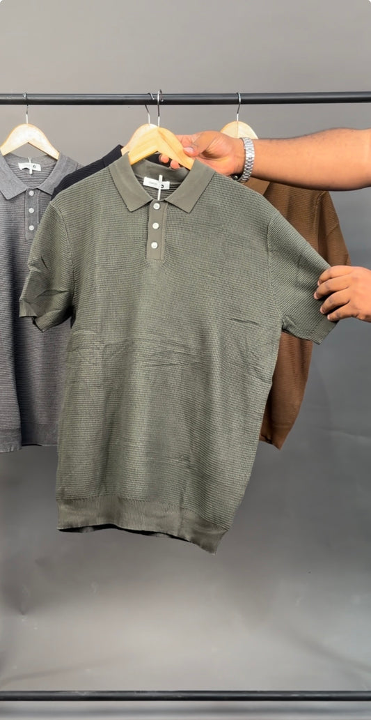 Knitted polo  green