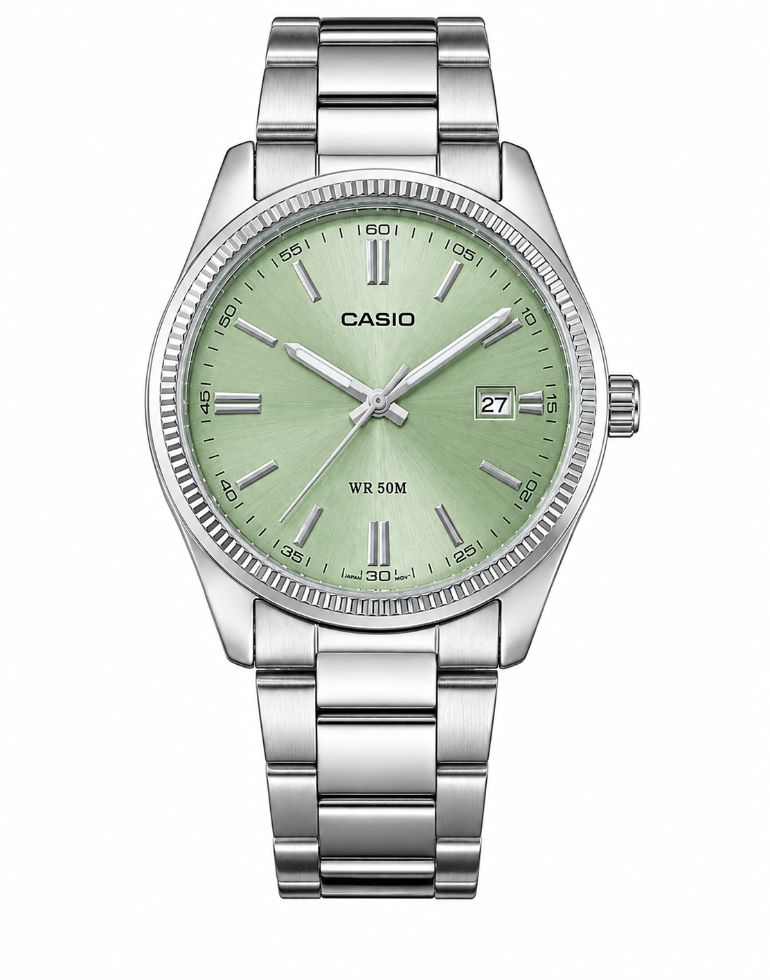 CASIO WATCH IN LIGHT GREEN DIAL