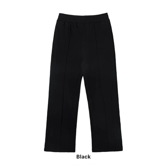 Plain heavy Weight flare pants in black