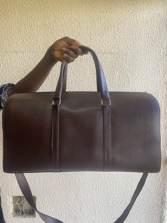 Zedek Leather duffel bag in brown