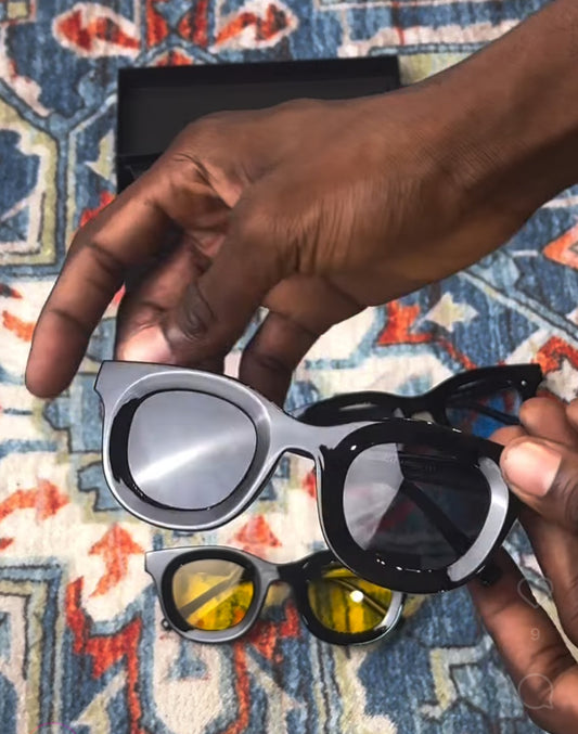 Zedek Retro round Sunglasses in black