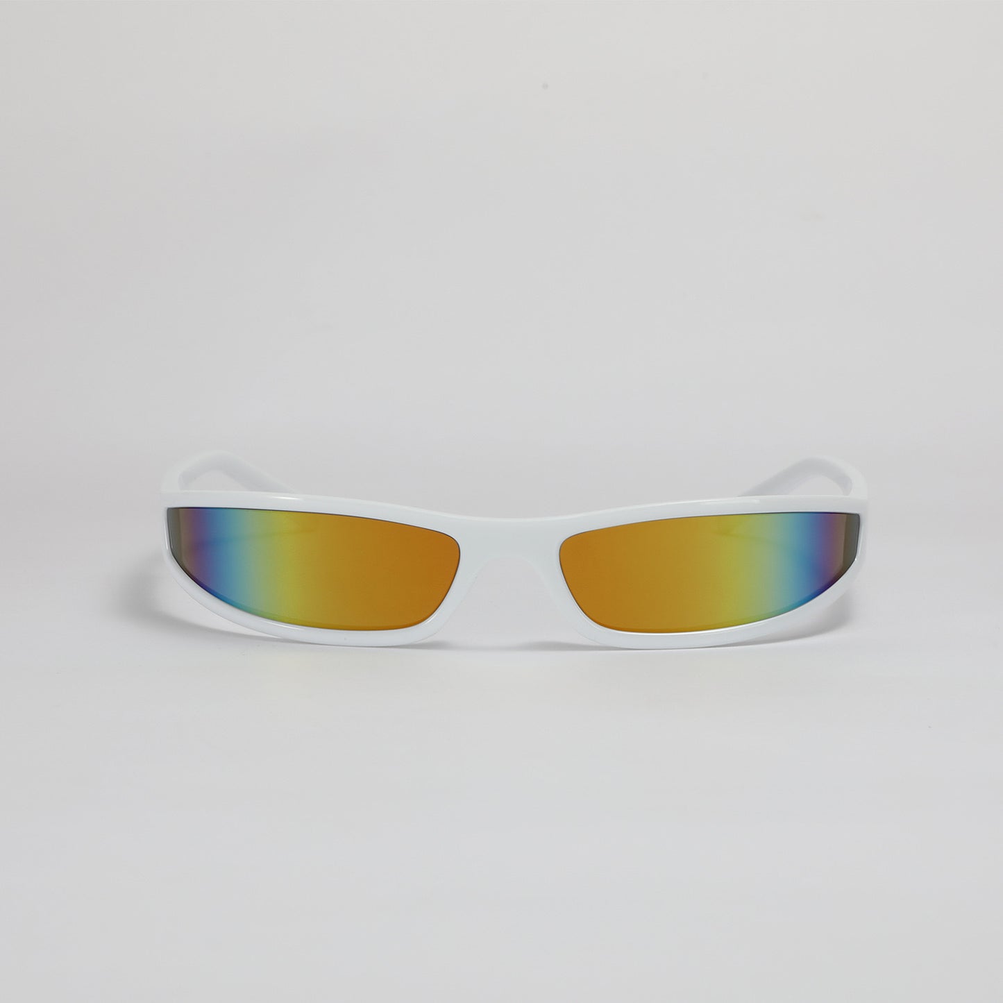 NARROW Y2K GLASSES white and rainbow lens