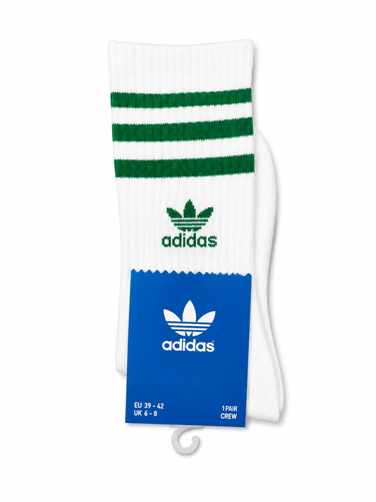 Adidas socks with green stripes