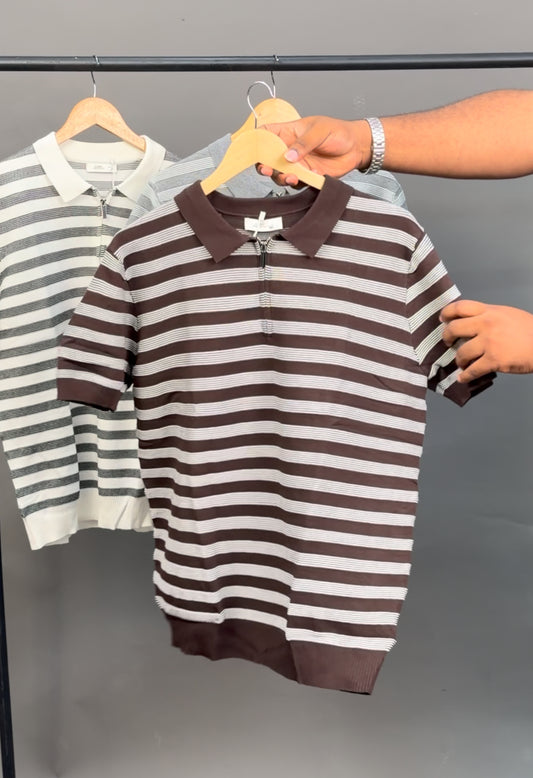 Kittened polo tee brown