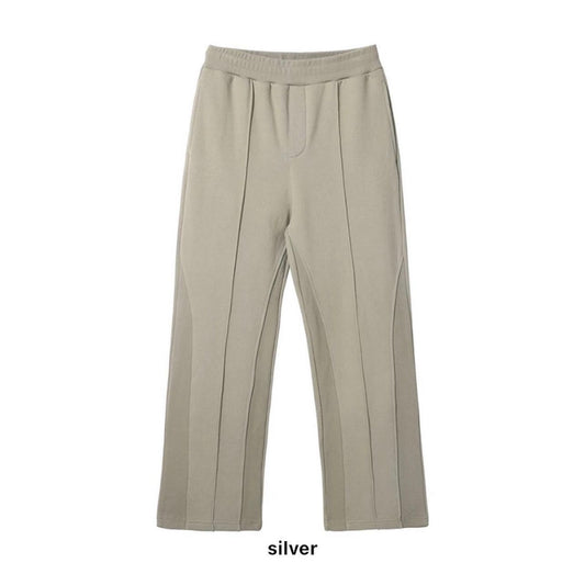 Plain heavy Weight flare pants in sliver