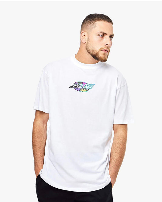 Santa Cruz Strange Oval Strip T-Shirt - White