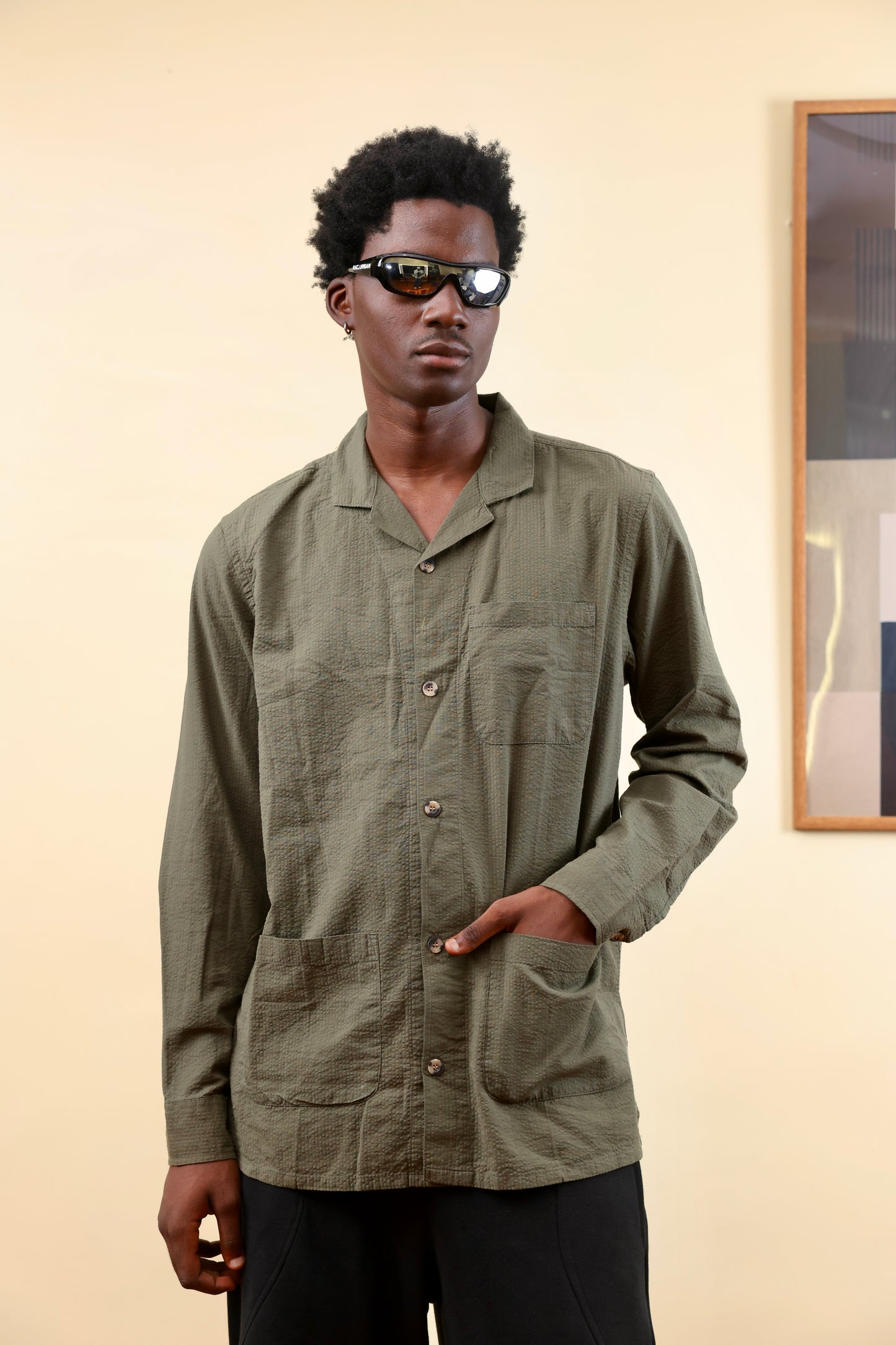 Old Navy Linen Shirt in Green