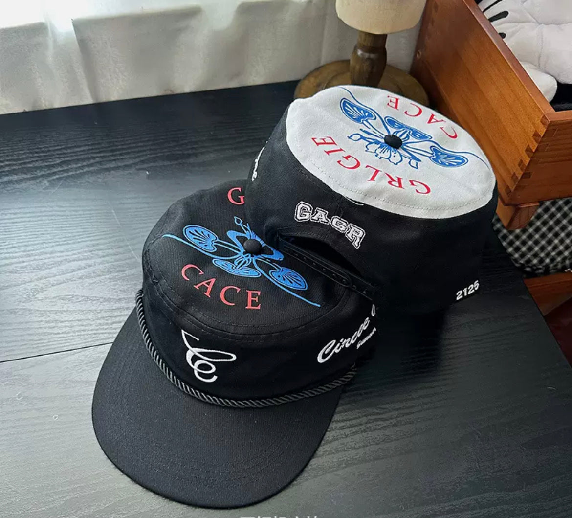 EMBROIDERED FLAT TOP HAT