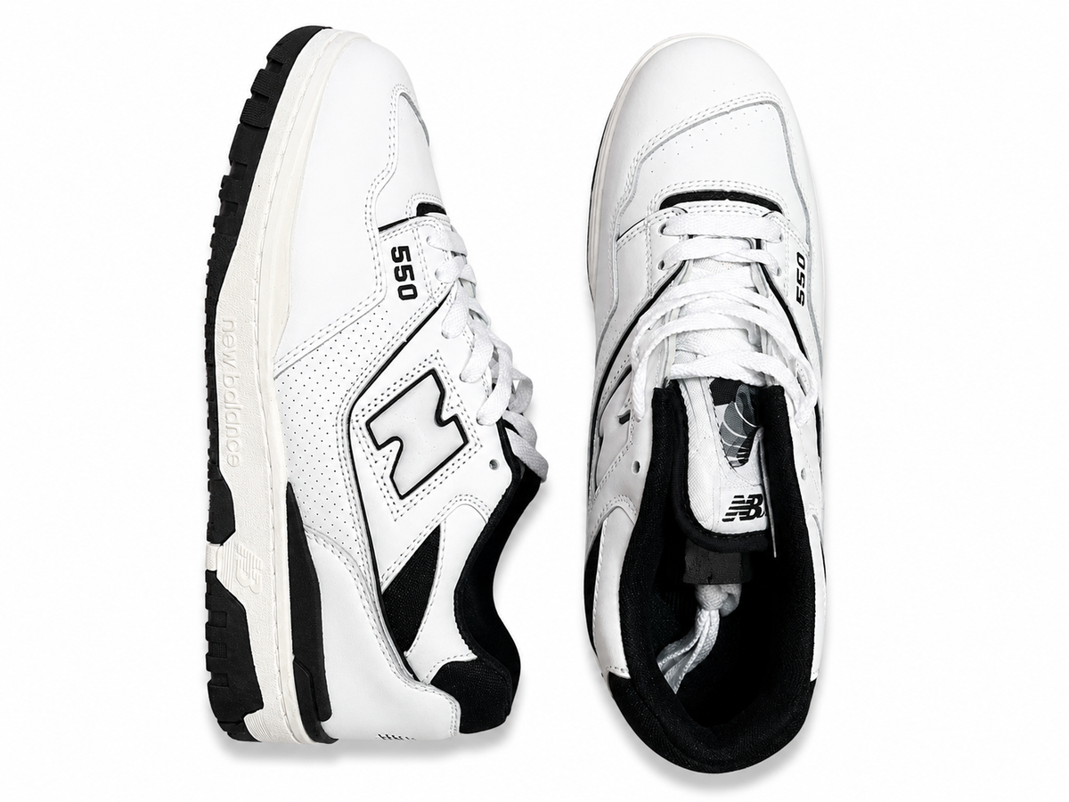 New Balance 550 trainers in black and White