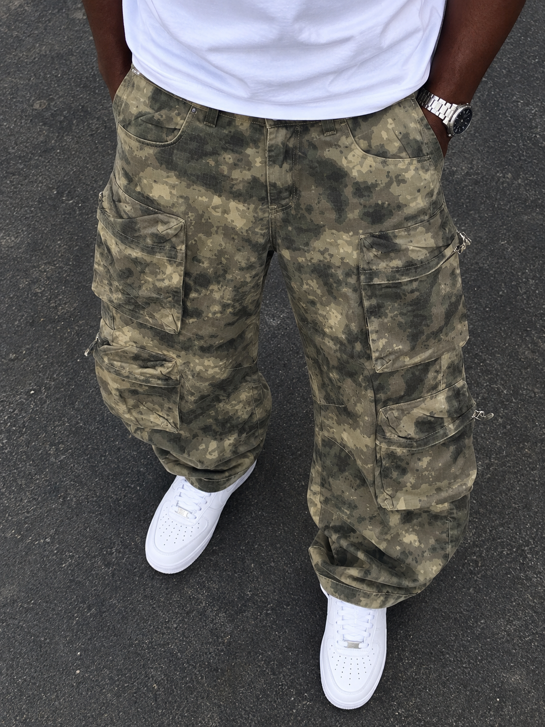 Camo multi pocket cargo C-6267B