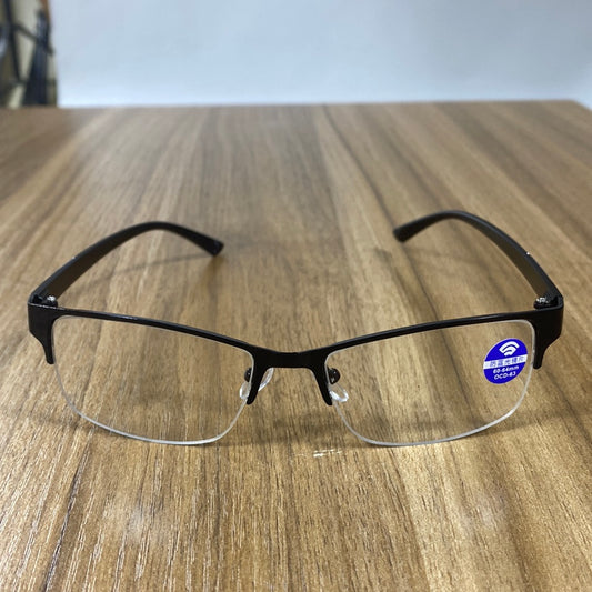 Optical half frame glasses. In. Black