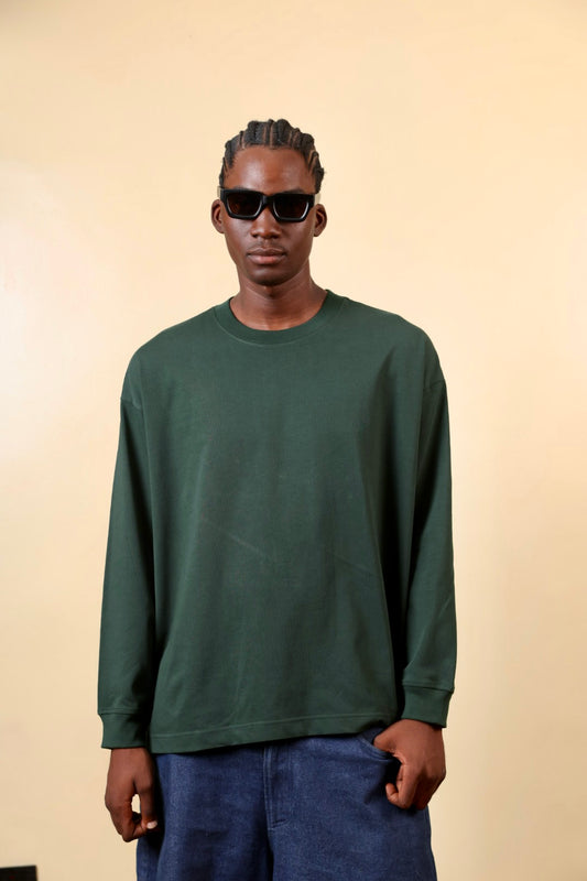 Zedek 300gsm Longsleeve T-shirt  in GREEN