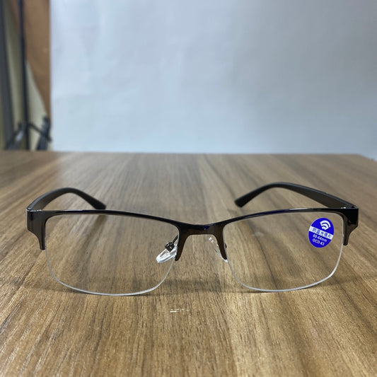 Optical half frame glasses in silver