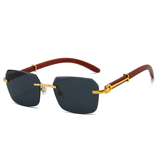 Rimless Black lens With Gold frame