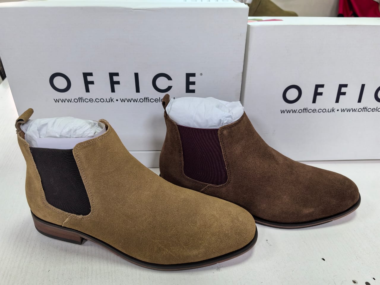 Office Chelsea boot in tan suede