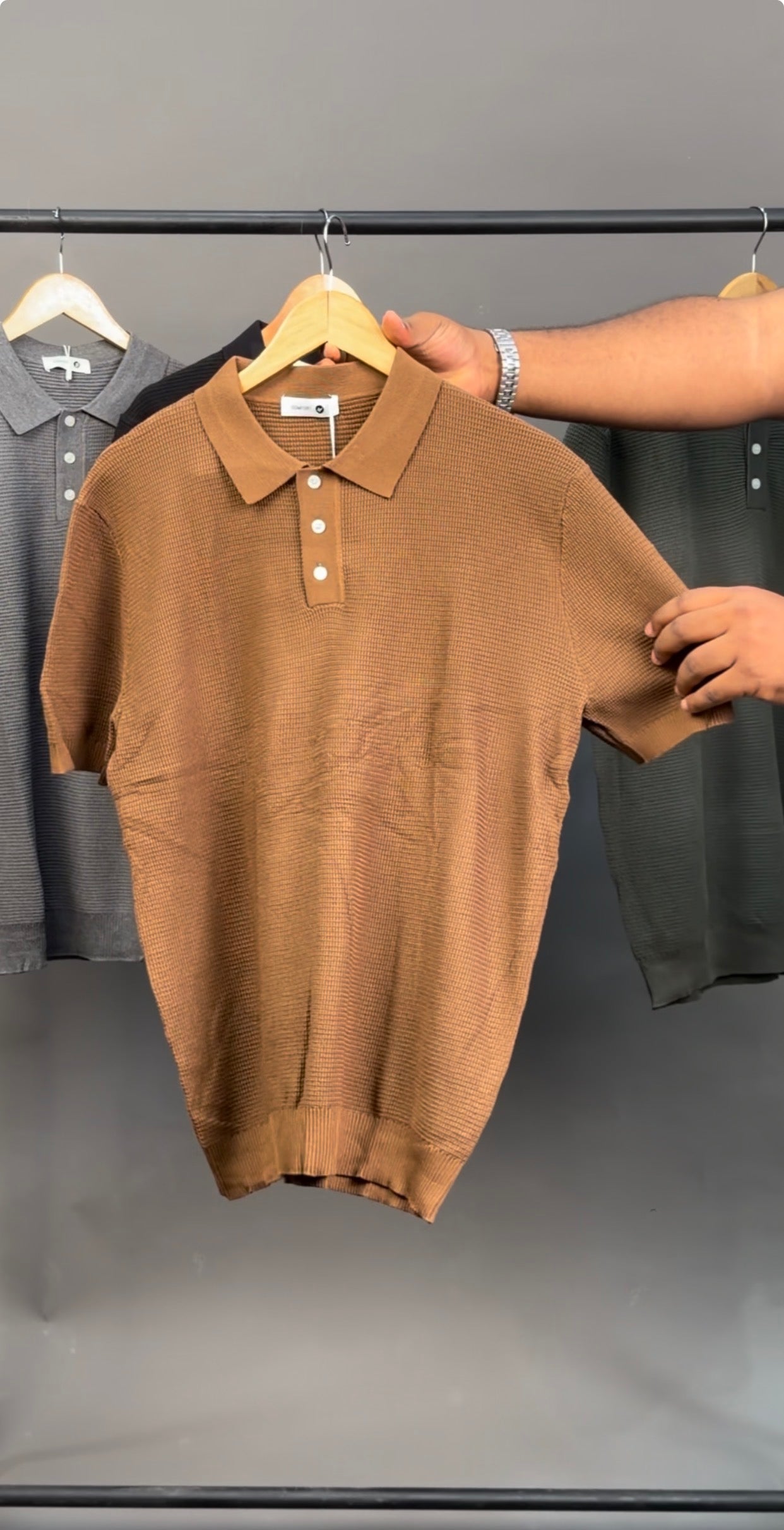 Knitted polo  light brown