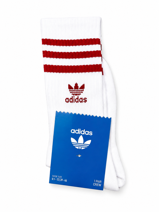 Adidas socks with red stripes
