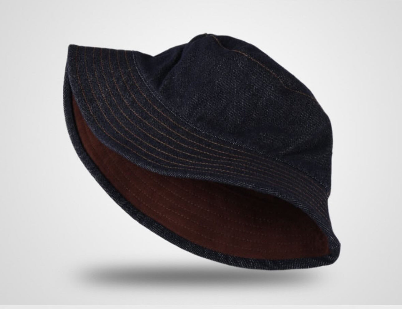 Strip hat in deep blue