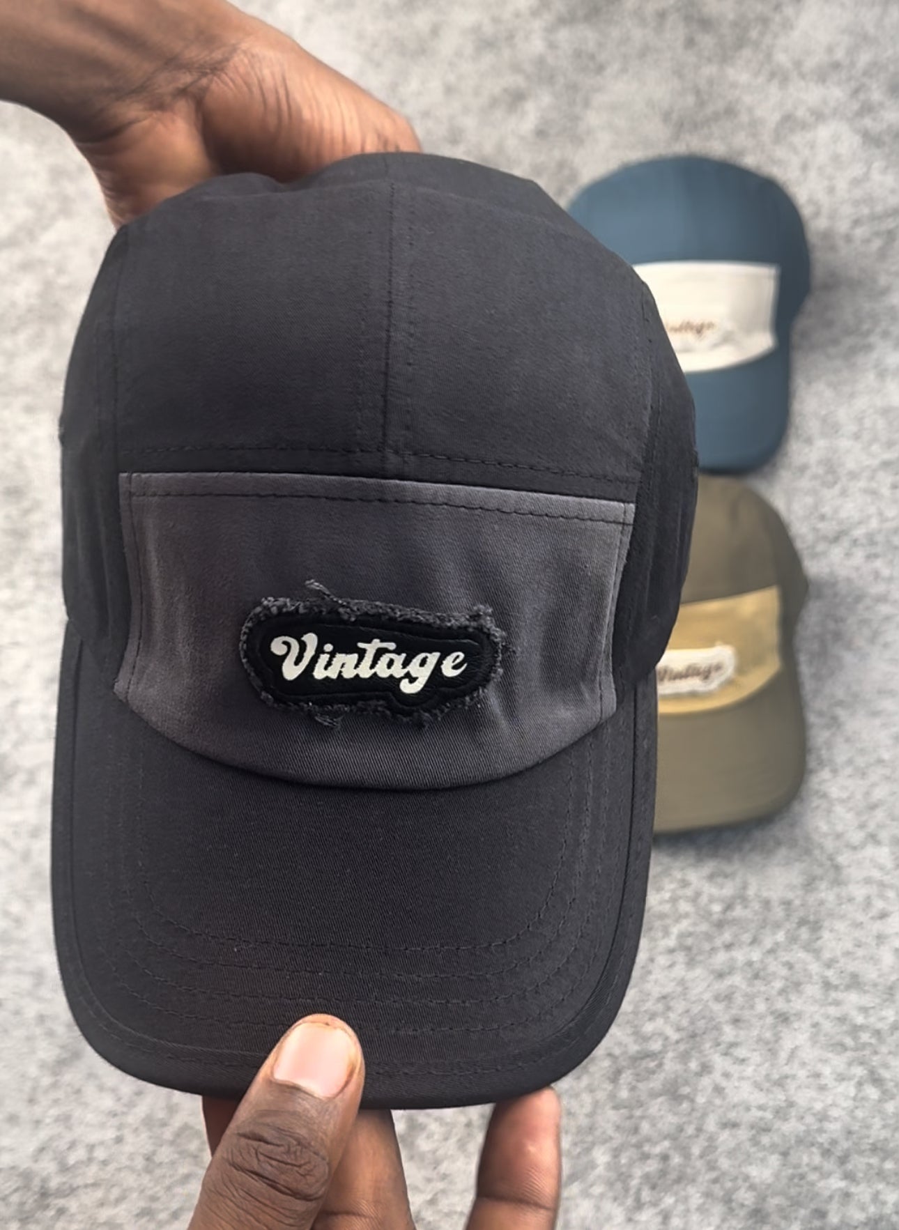 Vintage panel cap in various colour way