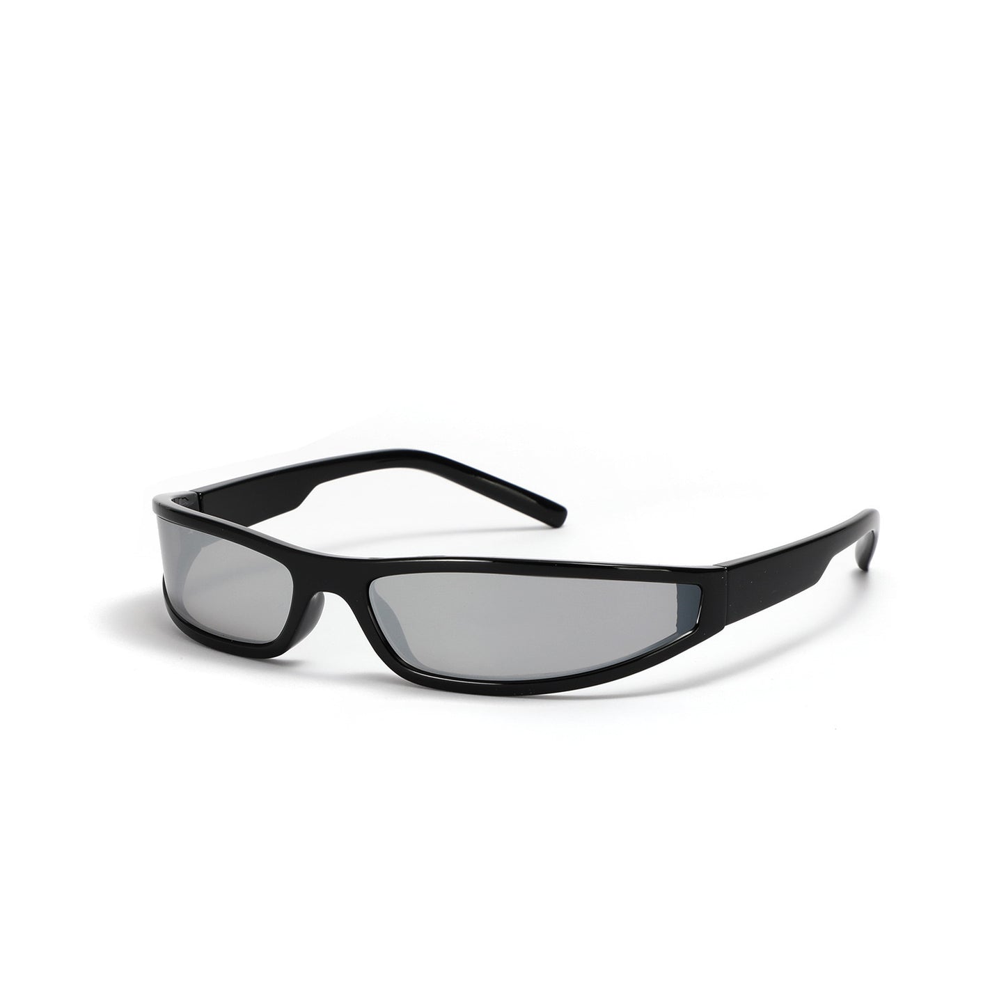 NARROW Y2K GLASSES black and metallic Lens