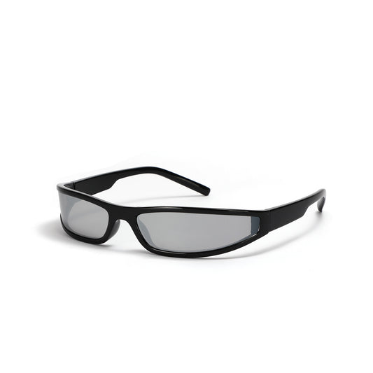 NARROW Y2K GLASSES black and metallic Lens