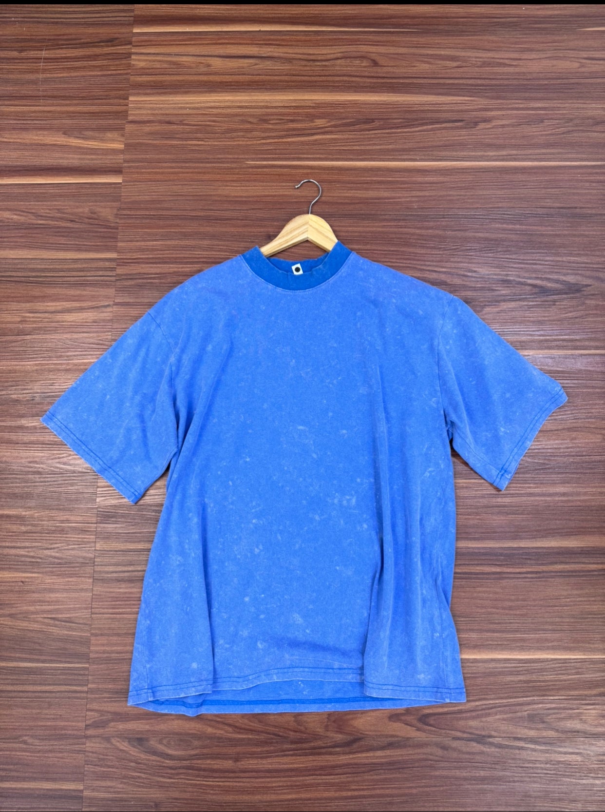 Plain acid Wash tee in Blue