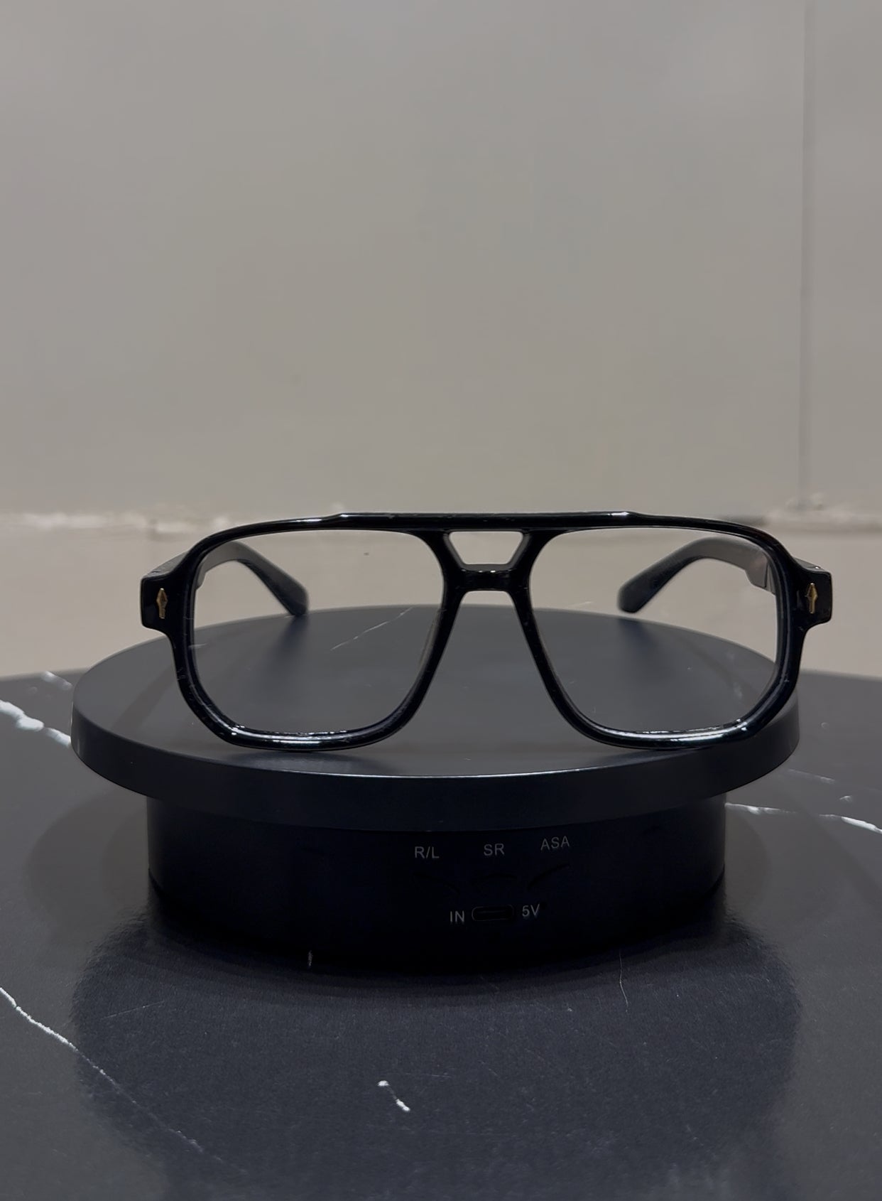 MEN SQUARE DOUBLE BRIDGE GLASSES