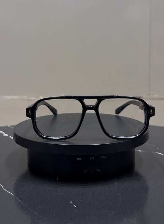 MEN SQUARE DOUBLE BRIDGE GLASSES