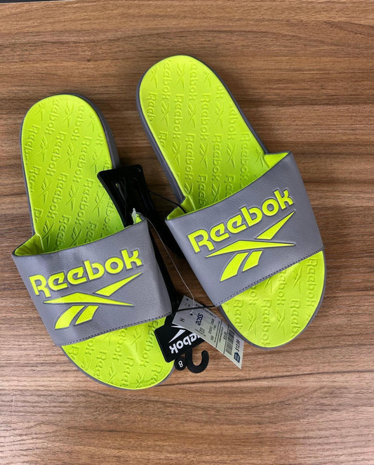 Reebok sliders in lemon and ash