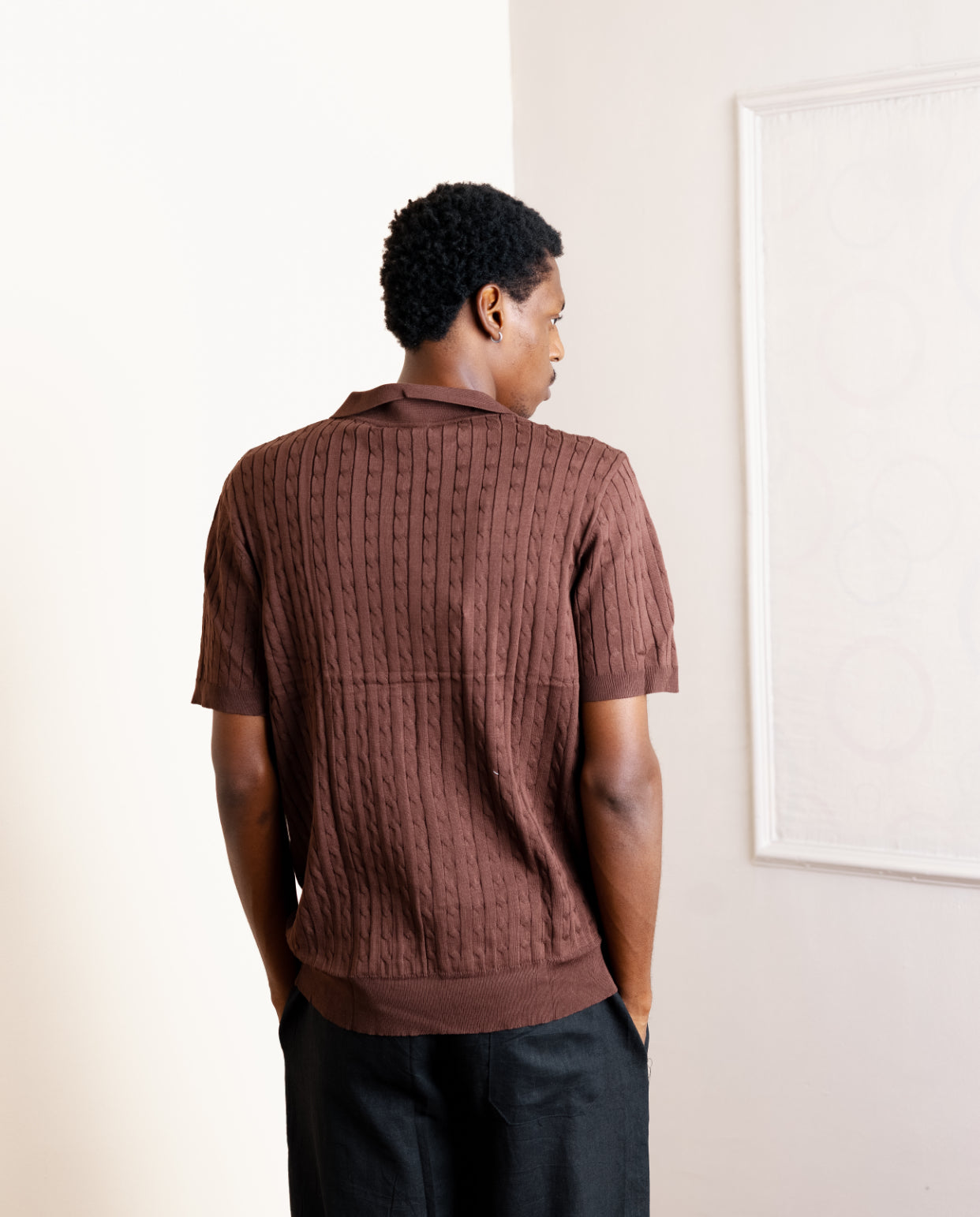 Knitted Polo in Wine C72117