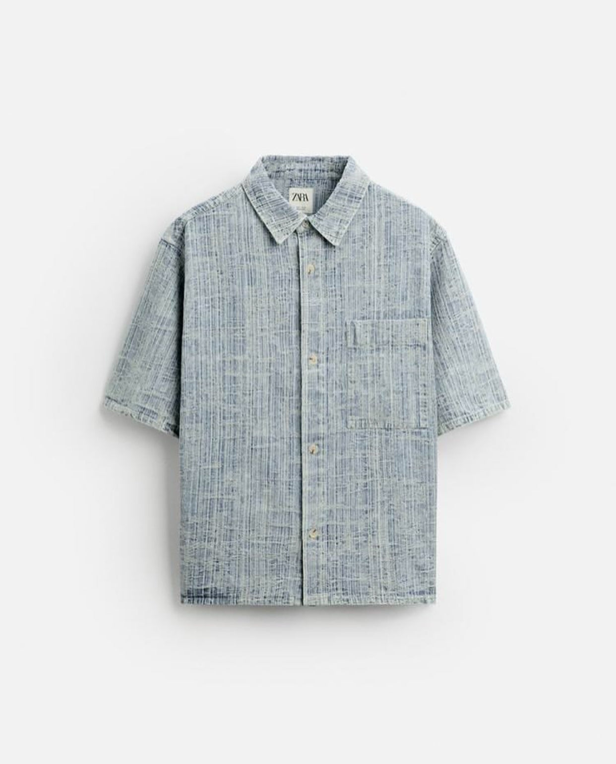 ZARA JACQUARD DENIM SHIRT