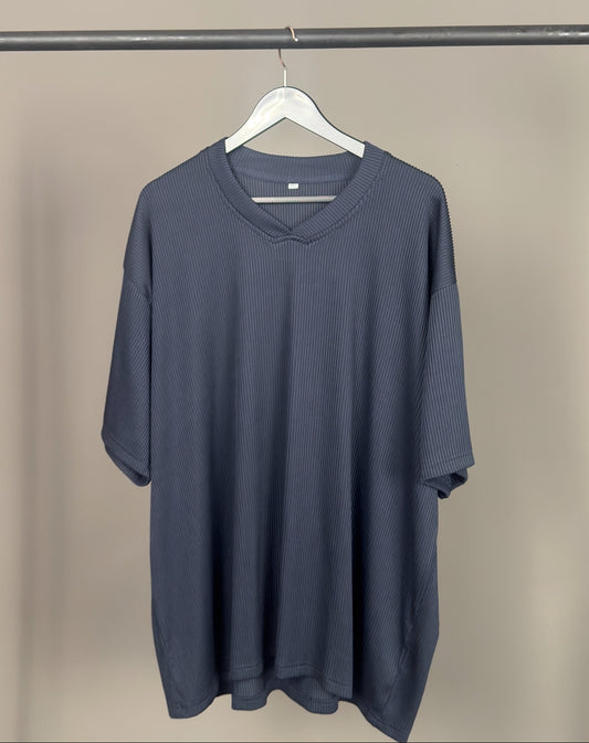 Zedek Revere Tee in Navy Blue color